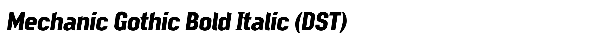 Mechanic Gothic Bold Italic (DST) image